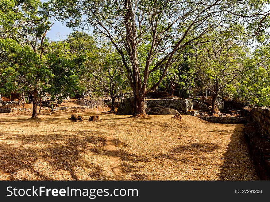 Gardens of Sigiriya Lion's rock fortress, Sri-Lanka. Gardens of Sigiriya Lion's rock fortress, Sri-Lanka