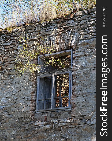 Ruins of house in village Vysne Malatiny, Slovakia