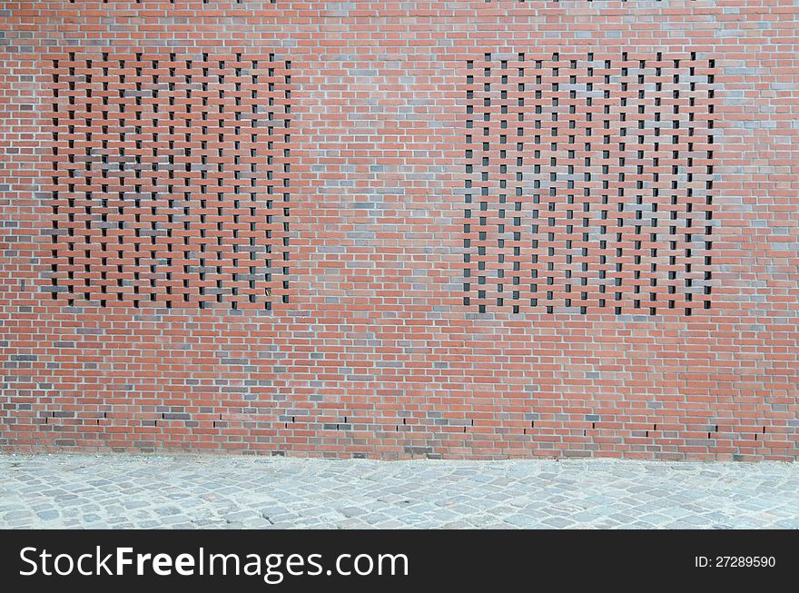 Red bricks wall - background stone