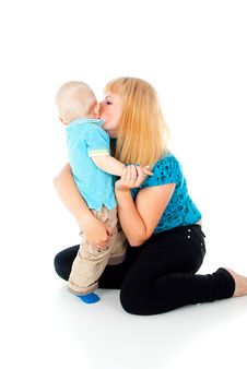 Mother Kissing Little Baby Stock Image Mother Kissing Little Baby Stock Image