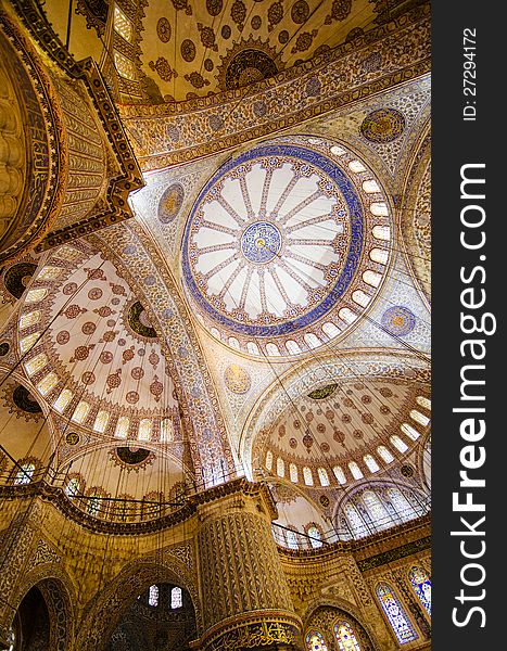 Domes of the blue mosque in istanbul, turkey. Domes of the blue mosque in istanbul, turkey