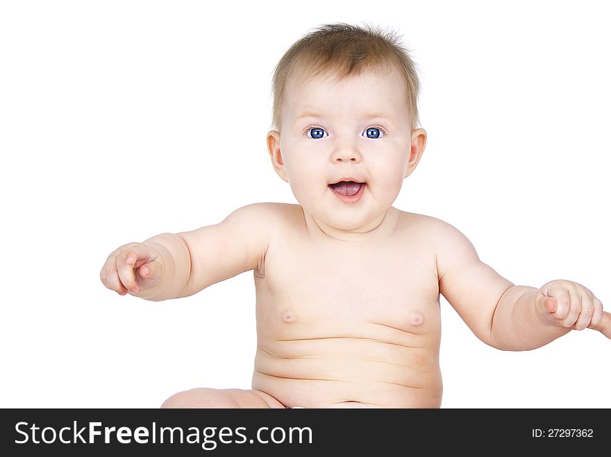 Beautiful portrait of a naked baby