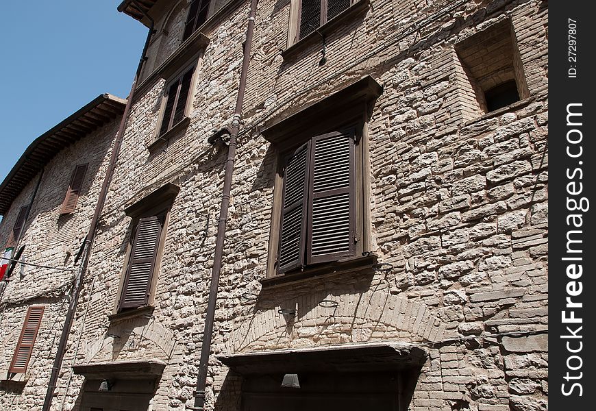 Shutters of old house in Assisi. Shutters of old house in Assisi