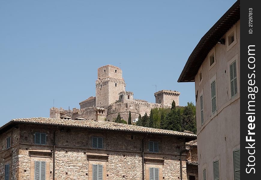 View on Rocca Maggiore fortress in Assisi,Italy. View on Rocca Maggiore fortress in Assisi,Italy