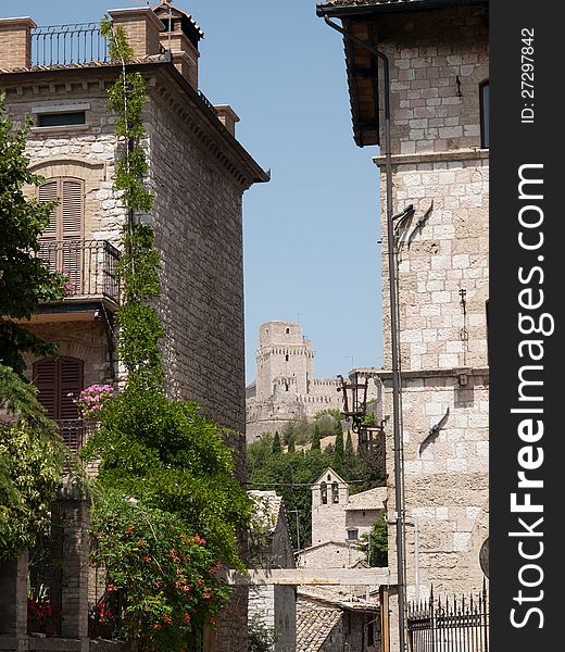 View on Rocca Maggiore fortress in Assisi,Italy. View on Rocca Maggiore fortress in Assisi,Italy