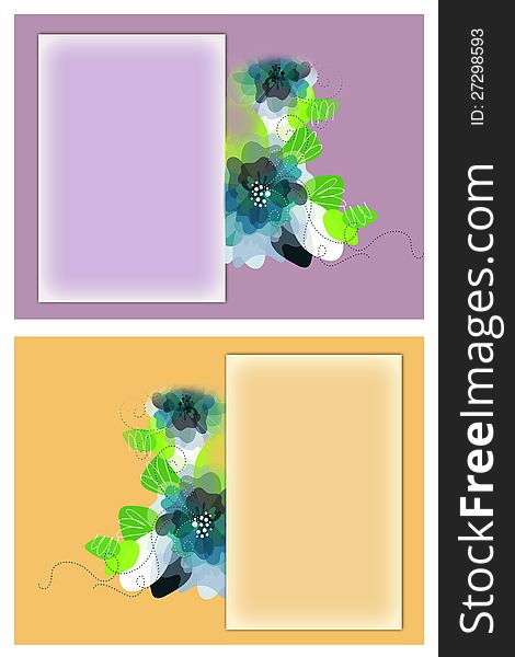 Two greeting cards with floral designs