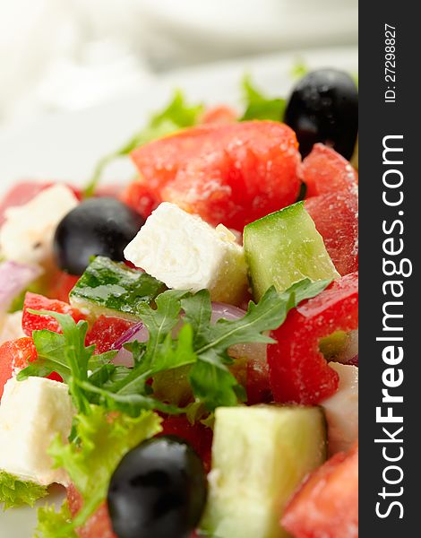 Fresh Greek Salad. Close up view