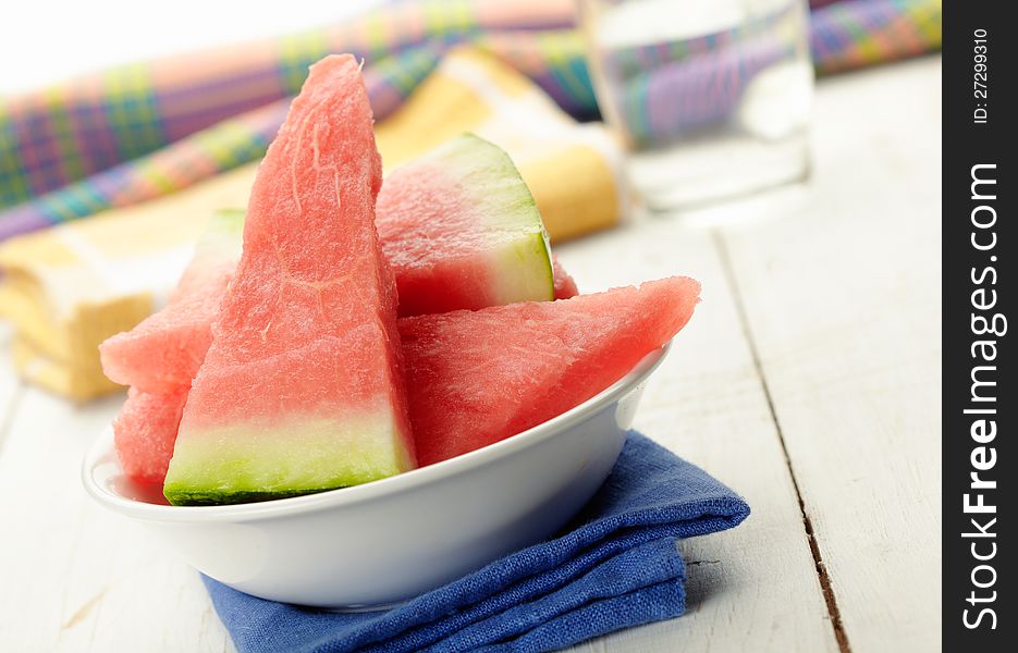 Sliced Watermelon at a picnic