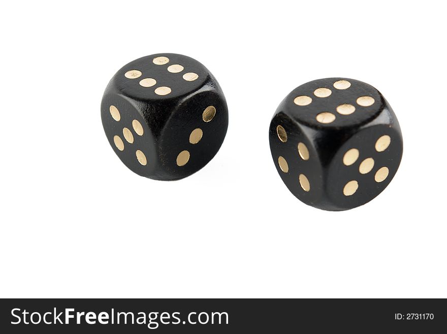 Pair of dice showning double six