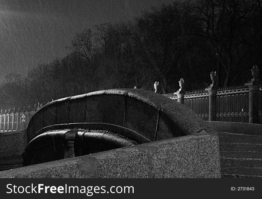 Rainy evening in Saint-Petersburg, Summer garden