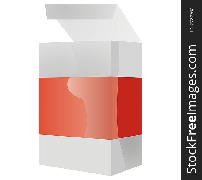 Art illustration: a clear box with a red belt