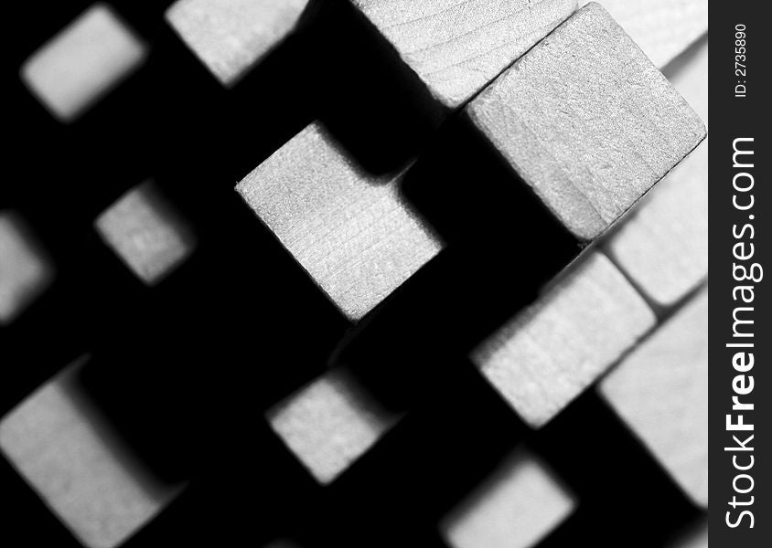 Abstract study in B&W using wooden puzzle blocks. Abstract study in B&W using wooden puzzle blocks