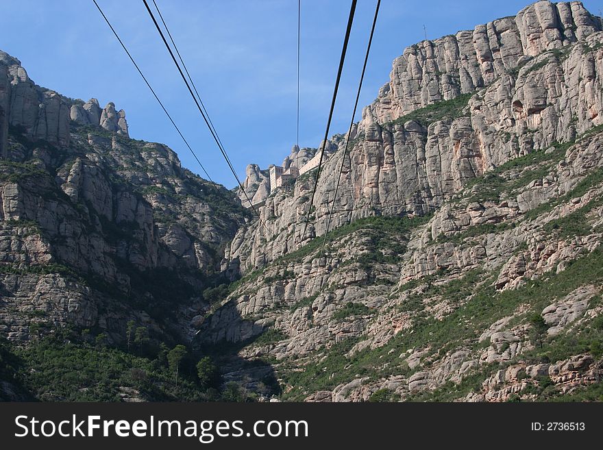 Rope-way to Montserrat, Catalonia, Spain