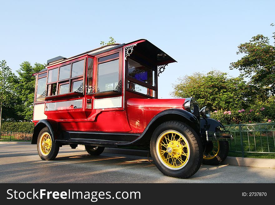 Old car for selling candy and icecream in Disneyland. Old car for selling candy and icecream in Disneyland