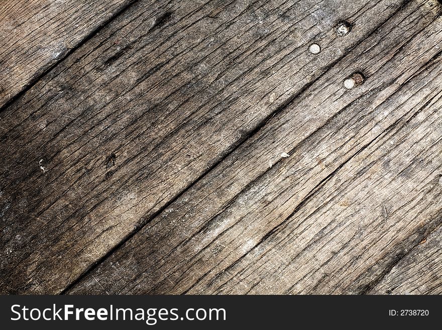 Section of a Worn Out Wooden Floor