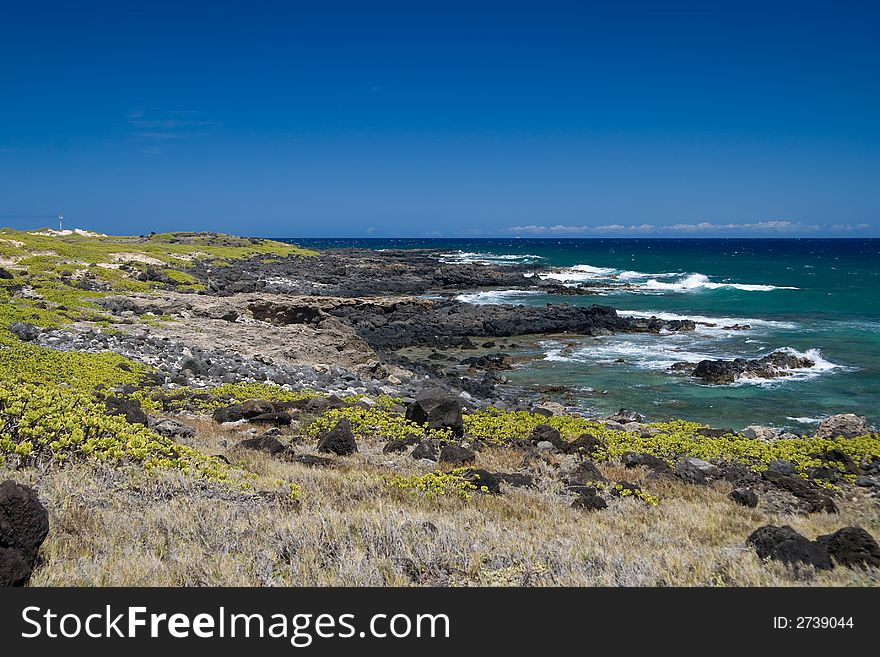 Northern Oahu coastline near Ka'ena Point