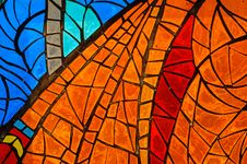Stained-glass Window. Made In USSR Stock Photography