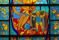 Stained-glass Window. Made In USSR Stock Photos