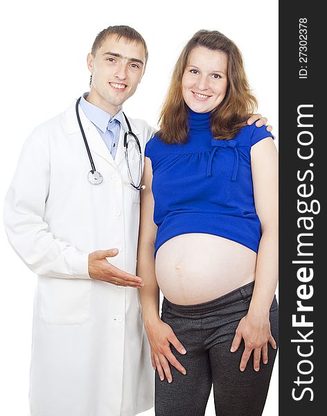 Doctor advises a pregnant girl. Doctor advises a pregnant girl