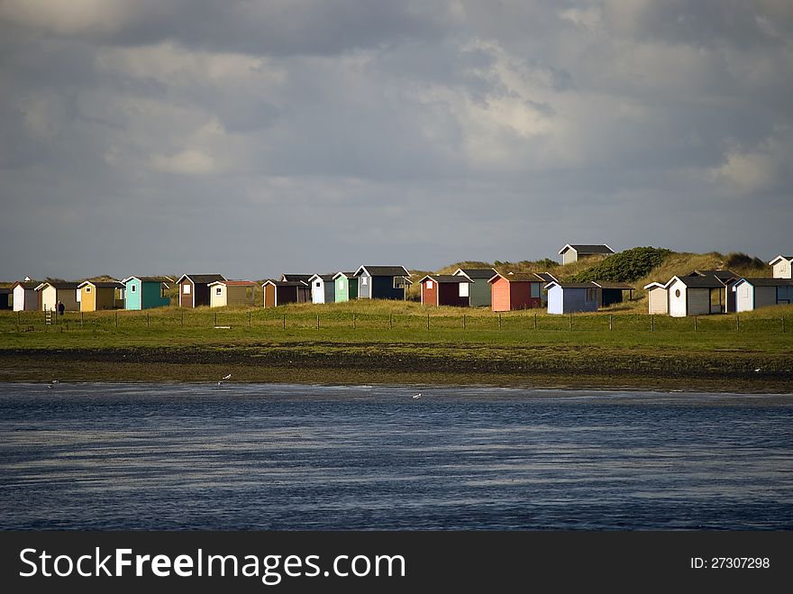 Colorful boat houses at Skanör in southwestern Scania, Sweden. Colorful boat houses at Skanör in southwestern Scania, Sweden