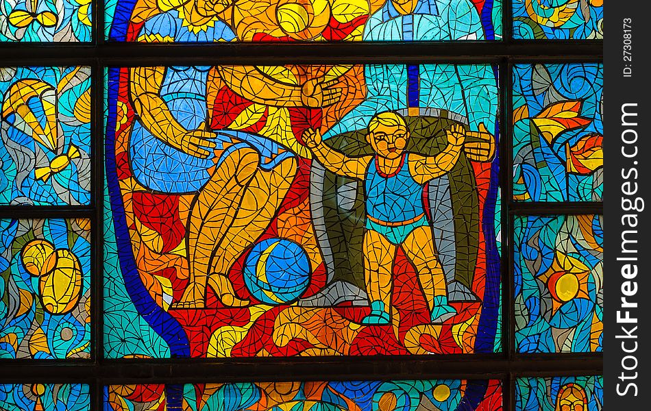 Stained-glass window. Made in USSR