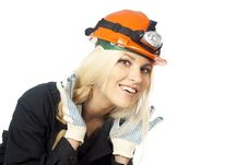 Beautiful Girl In A Helmet Stock Photography Beautiful Girl In A Helmet Stock Photography