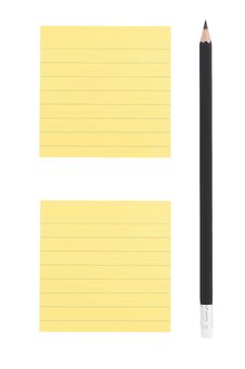 Pencil And Two Post-it Notes On White Background Stock Images Pencil And Two Post-it Notes On White Background Stock Images