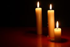 Candles On Dark Royalty Free Stock Images