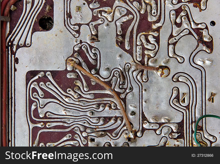 Old radio circuit board