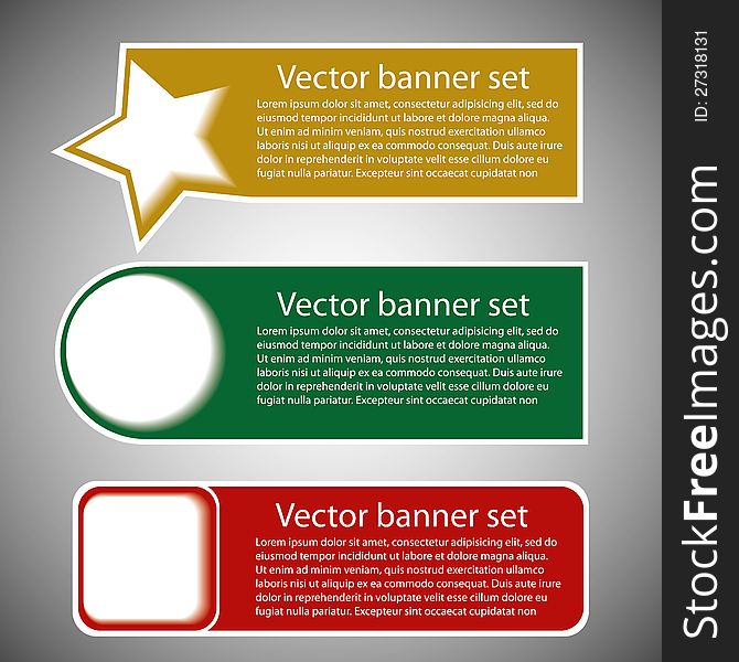 Winter web banners colors red blue green. Winter web banners colors red blue green