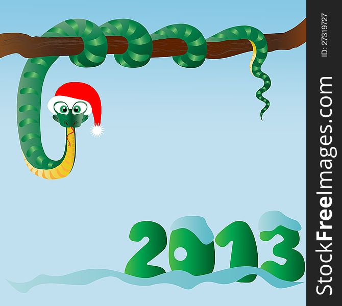 Funny snake &#x28;symbol of 2013 year&#x29