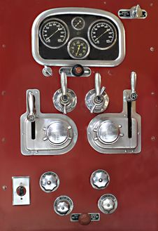 Control Panel On A Vintage Fire Truck. Royalty Free Stock Photography Control Panel On A Vintage Fire Truck. Royalty Free Stock Photography
