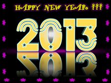 Happy New Year 2013 In 3D Stock Photo