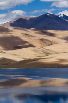 Tsomoriri Mountain Lake Panorama With Mountains Royalty Free Stock Images Tsomoriri Mountain Lake Panorama With Mountains Royalty Free Stock Images