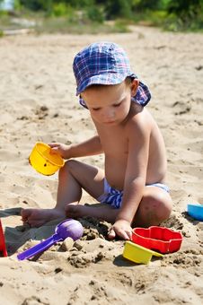 Child Playing In The Sand Stock Photography Child Playing In The Sand Stock Photography