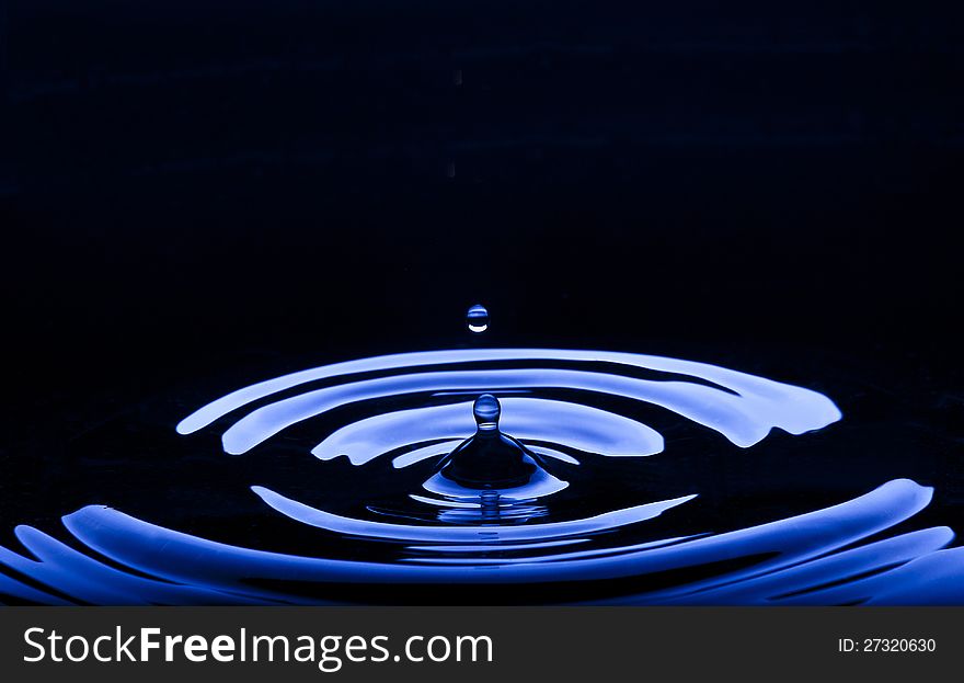 A drop of water in a pool. A drop of water in a pool