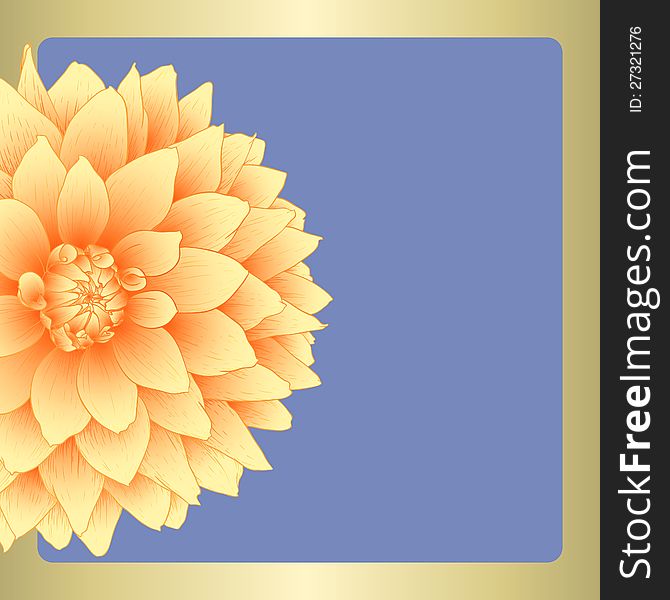 Vector illustration greeting card with dahlia flower. Vector illustration greeting card with dahlia flower.
