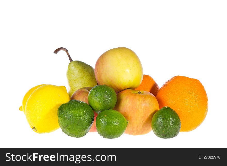 Fruits isolated on white background