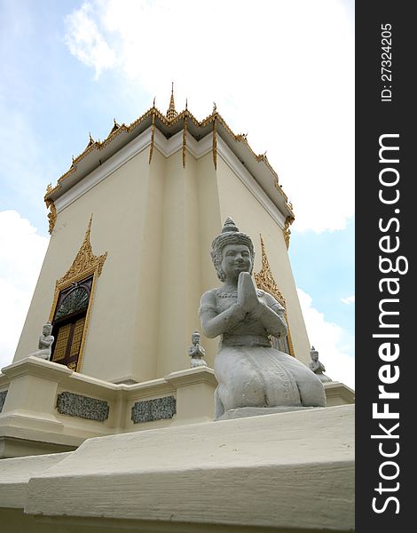 Statue of praying Buddha at the Royal Palace in Phnom Penh, Cambodia