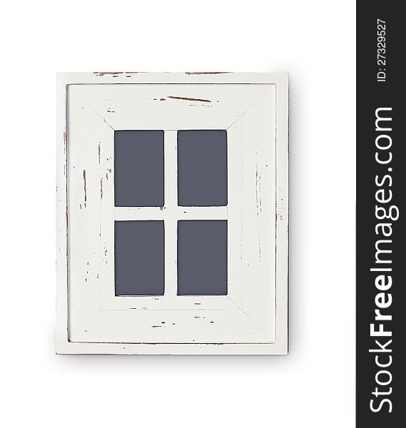 Vintage picture frame, wood plated, white color,clipping path included