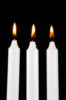 Burning Candles In The Dark Stock Photo Burning Candles In The Dark Stock Photo
