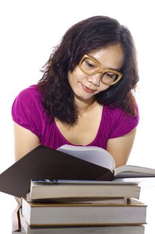 College Woman Study Stock Photography