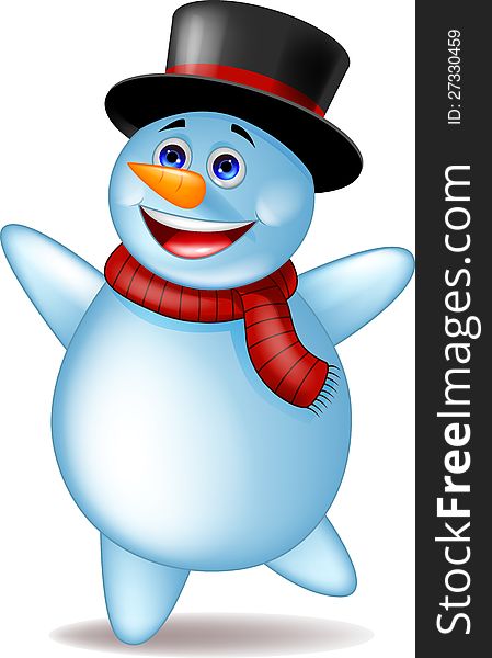 Illustration of snowman cartoon dancing. Illustration of snowman cartoon dancing