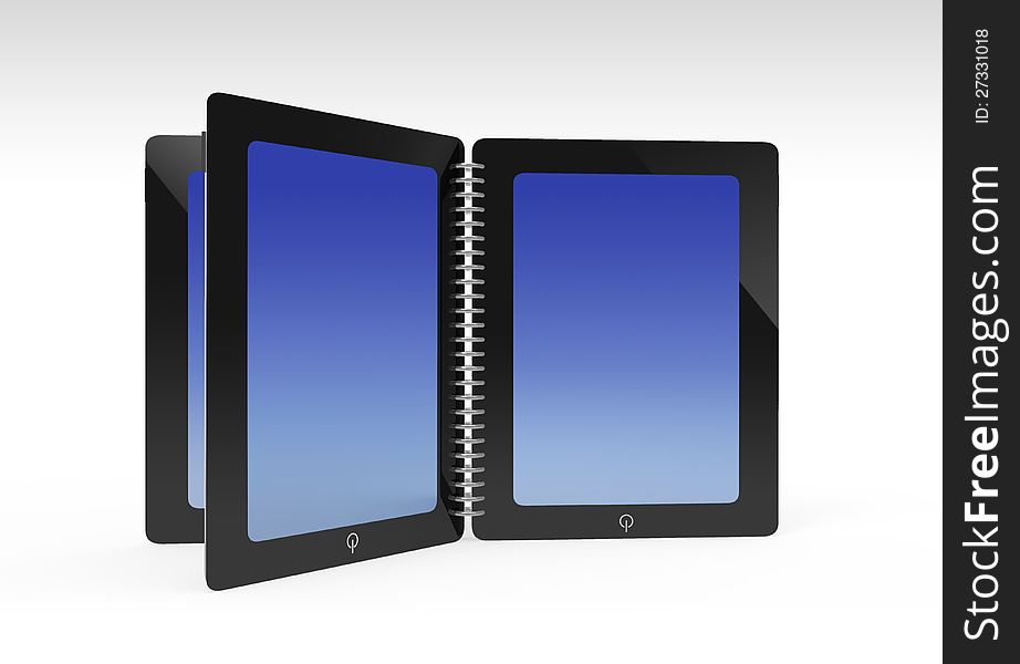 Tablet creative open same book concept