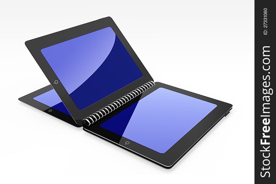 Tablet creative open same book concept