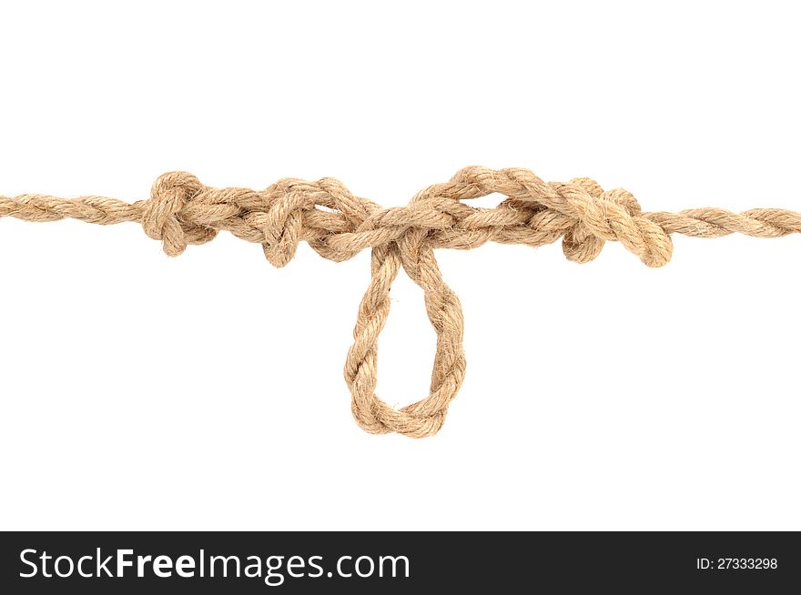 Jute Rope with Dropper Loop Knot on White