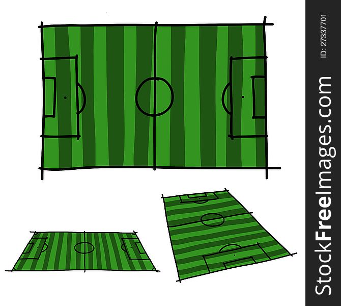 Hand draw soccer field . Vector