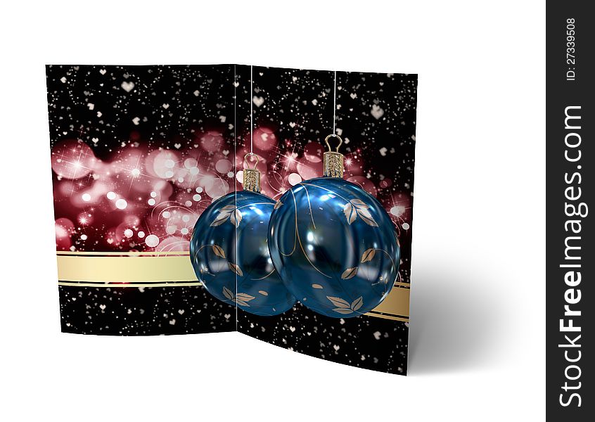3d Christmas Balls brochure, Card Illustration