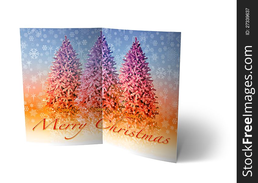 3d Christmas Balls brochure, Card Illustration