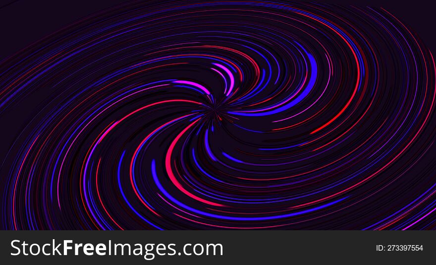Neon glowing multicolored lines, abstract background, illustration